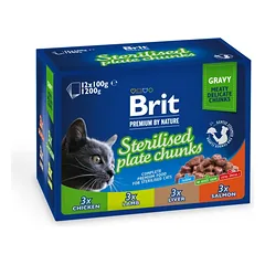 Brit Premium Cat konservai katėms maiš. Sterilised Plate 1200g. (100g. * 12vnt.)