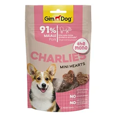 GimDog CHARLIES MONO skanėstas mini širdelės su kiauliena 2x70g