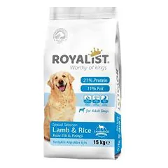 Royalist Adult Dog Lamb & Rice sausas maistas suaugusiems šunims, 15 kg