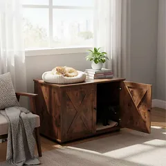 Spintelė katėms Relaxdays 10052599_8208, šoninis įėjimas, 2 zonos, 80 × 50 × 53 cm — 5 nuotrauka