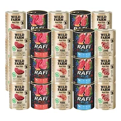 DOLINA NOTECI Rafi + WILD FARM Mėsos paštetas Mišrių skonių 30x800g