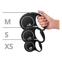 flexi Black Design virvinis pavadėlis, juodas, 5 m, Papildomas priedas: Multibox, juoda — 3 nuotrauka