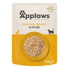 APPLAWS Cat Adult Pouch Chicken in Broth vištienos krūtinėlė sultinyje 70 g