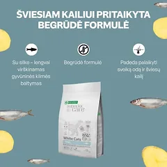 Nature's Protection Superior Care visų veislių suaugusių baltakailių kačių, sausas begrūdis pašaras su silke, 7 kg — 4 nuotrauka