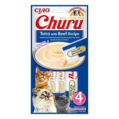 Churu kreminis skanėstas katėms su tunu ir jautiena, 4vnt