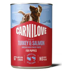 CARNILOVE Paté Made with Turkey & Salmon for Puppies konservuotas pašaras šuniukams 400 g