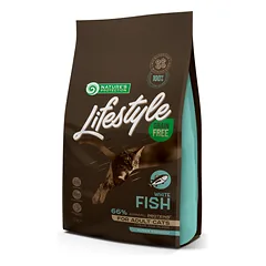 NATURE’S PROTECTION LIFESTYLE suaugusių kačių begrūdis sausas pašaras su balta žuvimi 7 kg