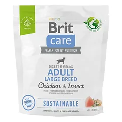 BRIT CARE Sustainable Adult Large breed chicken insekt suaugusiems didelių veislių šunims su vištiena ir vabzdžiais 1kg