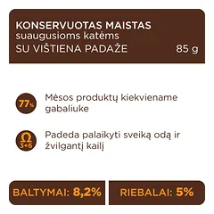 CLUB 4 PAWS Premium konservuotas ėdalas suaugusioms katėms su vištiena padaže 24x80 gr — 2 nuotrauka