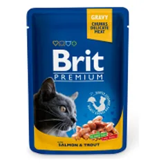 Brit Premium Salmon & Trout 100 g - konservi kaķiem parduotuvėje petreon.lt