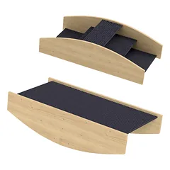 Agility sūpuoklės šunims, 2 viename: sūpuoklės ir laipteliai, neslystančios, kėnio mediena, 80 x 39,5 x 20 cm, natūralios medienos ir juodos spalvos