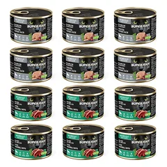 SUPER RAFI Cat Mix 12x185g šlapias maistas sterilizuotoms katėms
