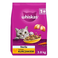 WHISKAS Sterile su skaniu vištiena 3,8 kg sausa katės maistas