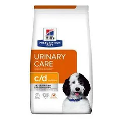 Hills Prescription Diet Canine Urinary Care c/d Multicare Chicken sausas maistas šunims, skirtas struvitų kristalų ir šlapimo akmenų prevencijai ir recidyvų kontrolei, 4 kg