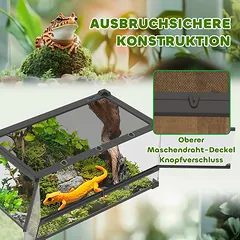 Roplių terariumas, 34 l, Juoda, 50 × 25 × 30 cm — 5 nuotrauka