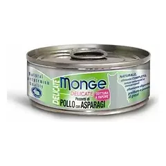 Monge Delicate šlapias kačių maistas su vištiena ir šparagais 12x80g
