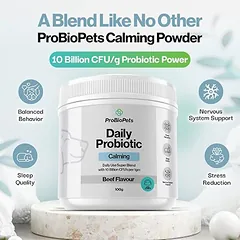 PROBIOPETS Calming Aid  probiotikai šunims, emocinei savijautai ir nusiraminimui, 100 g — 3 nuotrauka