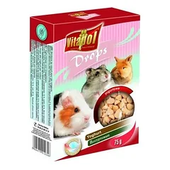 Vitapol Complementary Drops papildomas maistas su jogurtu graužikams, 75 g