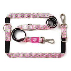 Max & Molly Multi-Leash Retro - Reguliuojamas šuns pavadėlis, įdomus raštas, 200 cm, Pink / L — 2 nuotrauka