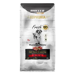 EUPHORIA Šviežias maistas šunims su jautiena ir kiauliena (vidutinių ir didelių veislių) 12 kg - be vištienos 