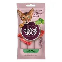 Delickcious™ kreminiai skanėstai katėms – tunas su alaviju (4 × 15 g, 60 g)