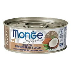 Monge Supreme Tuna With Brown Rice & Coconut konservai suaugusiems katėms, 80 g