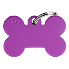 My Family didelis violetinis kauliukas graviruojamas pakabukas šunims