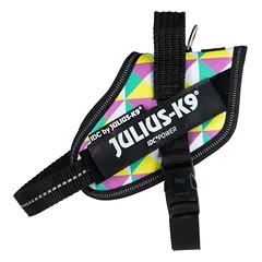 Julius - K9 IDC Powerharness Retro - šuns pakinktai su atšvaitais, spalvotų trikampių - Mini - Mini