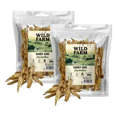 WILD FARM triušio ausys 2x300g skanėstai šunims