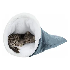 Trixie Paul Cuddly Sack Miegmaišis-urvas katėms ir mažiems šunims, mėlynas/baltas, ø 40 × 60 cm