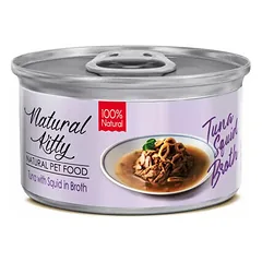 Natural Kitty Cat Broth Serie Tuna with Squid in Broth 80 g nuotrauka