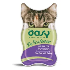 Oasy Delicatesse paštetas su kalakutiena suaugusioms katėms - Pet24