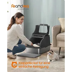 Uždaras kačių tualetas „Feandrea“ PPT005BH01, XL, 2 įėjimai, Juodas, 61 × 41 × 36,5 cm — 2 nuotrauka