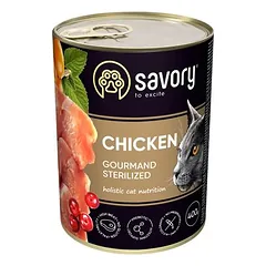 Savory drėgnas maistas sterilizuotoms katėms su vištiena, 200 - 399 g — 3 nuotrauka