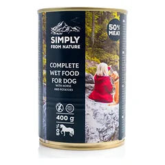 SIMPLY FROM NATURE Šlapias šunų maistas Arkliena su bulvėmis 6 x 400 g