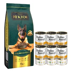 HEKTOR BALANCED Adult 15kg + Dolina Noteci Premium antis su moliūgais 6x400g