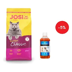 JOSERA JosiCat Classic Sterilised 18kg + LAB V Lašišų aliejus šunims ir katėms 500ml