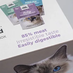 Four Friends Sterilized Mix drėgnas pašaras katėms drebučiuose su ėriena, balta žuvimi ir kalakutiena, 12×85 g — 2 nuotrauka