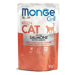 Monge GRILL Kitten konservuotas pašaras kačiukams su lašiša 85g