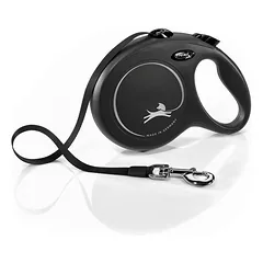 Flexi Classic juostelinis pavadis, L, iki 50kg 8m, juostelinis, juodos spalvos — 3 nuotrauka