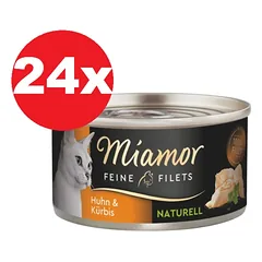 MIAMOR Feine Filets Naturell Chicken&Pumpkin 24x80g vištienos ir moliūgų padaže