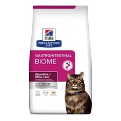 Hills Prescription Diet Gastrointestinal Biome Digestive and Fibre Care Chicken sausas maistas katėms, sveikam žarnynui užtikrinti, 1,5 kg