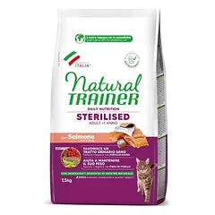 NATURAL TRAINER Cat adult Sterilised salmon su lašiša 1.5kg