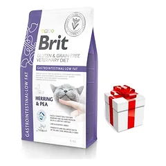 BRIT GF Veterinary Diets Cat Gastrointestinal-Low Fat 5kg + STAIGMENA KATEI