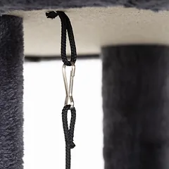Kačių draskyklė su guoliu ir kopetėlėmis, grafito ir kreminė, 44 cm — 5 nuotrauka