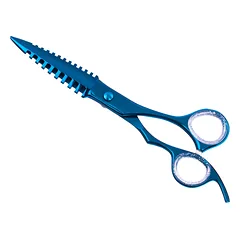 Excalibur Shears Predator Blue - labai aštrios kirpimo žirklės, tiesios, Niebieski / 6,5" — 2 nuotrauka