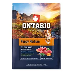 Ontario Puppy Medium Lamb & Brown rice 2,25kg