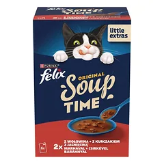 FELIX Original Soup  6x48g su jautiena, vištiena ir ėriena, papildomas šlapias kačių maistas