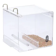 TIAKI akrilinė paukščių lesyklėlė, kuri neleidžia byrėti lesalui, Dydis L: L 20 x B 25 x H 20 cm — 2 nuotrauka