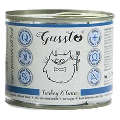 GUSSTO Cat Fresh Turkey & Tuna konservai katėms su kalakutiena ir tunu, 200 g